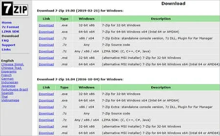 เวอร์ชั่น 7Zip