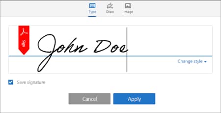 Signature of Adobe Acrobat Reader