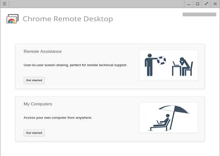 Chrome remote desktop connection