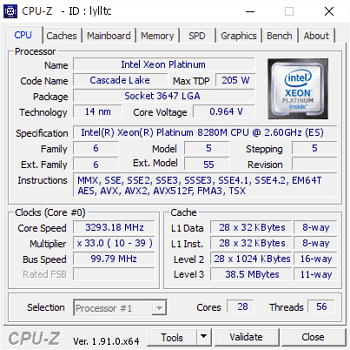 CPU-Z 프로세서 확인