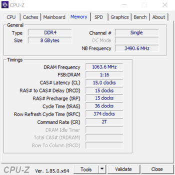 CPU-Z 메모리 확인