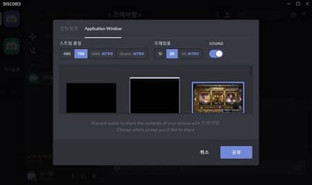 Discord screen sharing