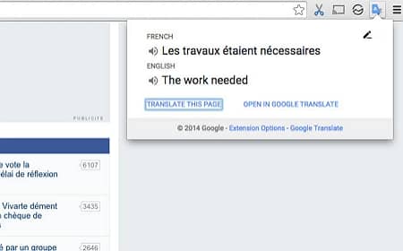 การแปลหน้า Google Chrome