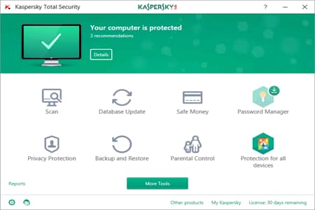 Kaspersky exception processing