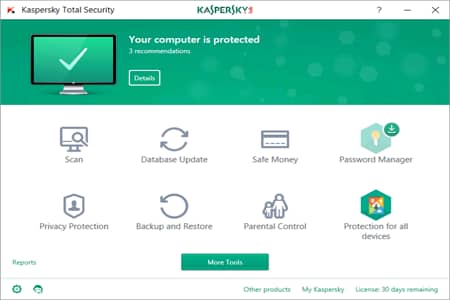 Penanganan pengecualian Kaspersky