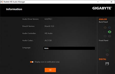 Realtek Sound Driver การสนับสนุนอุปกรณ์