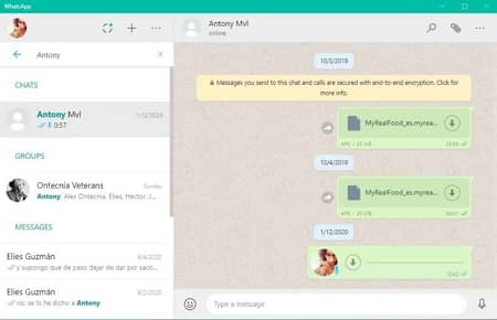WhatsApp PC Text Message