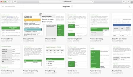 Evernote แม่แบบ