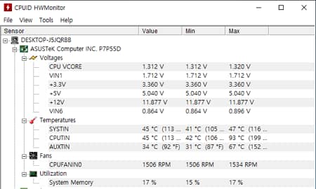 HWMonitor ตรวจสอบอุณหภูมิ GPU