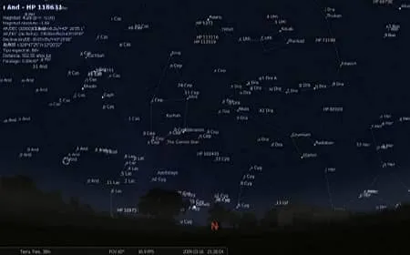 Stellarium night sky simulation